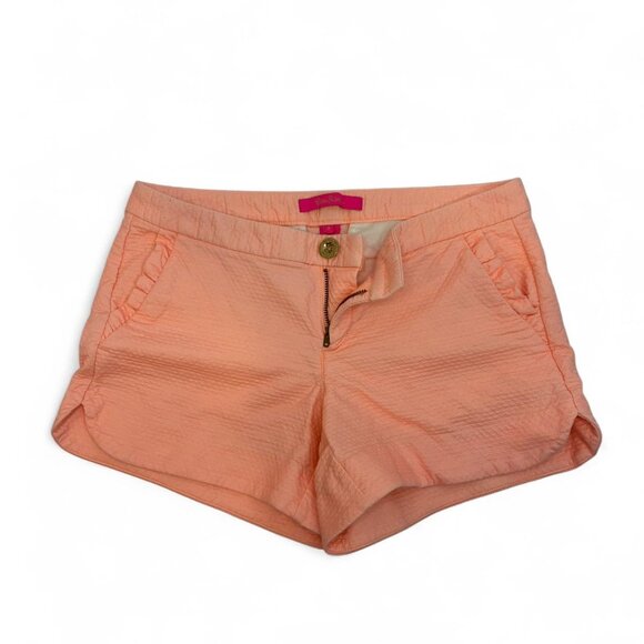 Lilly Pulitzer Neon Salmon Shorts, Size 0 - Picture 1 of 4